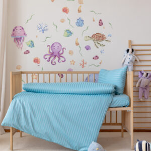 Baby Bedding Blue Line