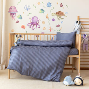 Baby Bedding Gray Line